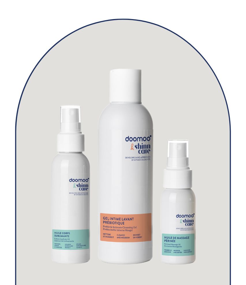 Coffret trio Huile anti-vergeture, Huile périnée, Gel prébiotique