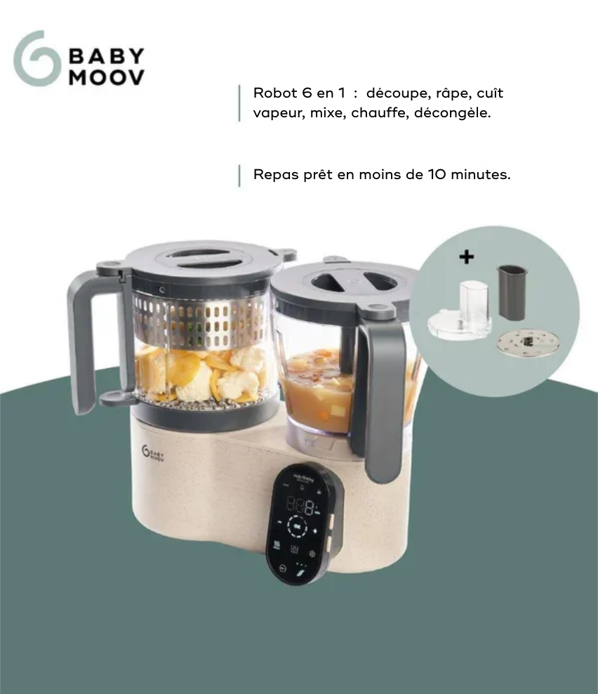 Robot cuiseur Nutribaby Evolution - 6 en 1 avec découpe intégrée