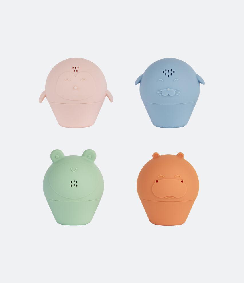Lot de 4 aspergeurs de bain silicone