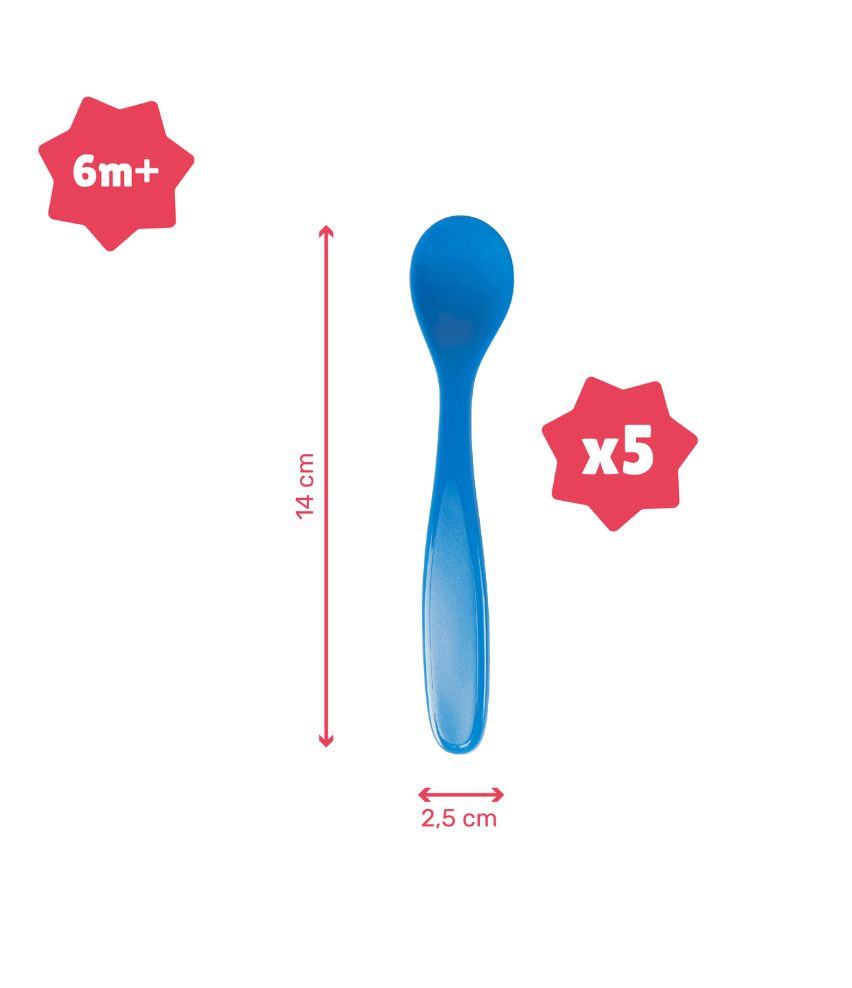 Lot de 5 cuillères souples bébé - Dès 6 mois