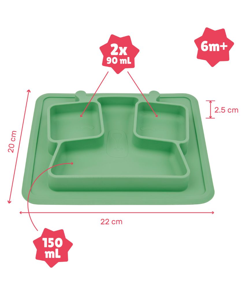 Assiette compartimentée anti-dérapante