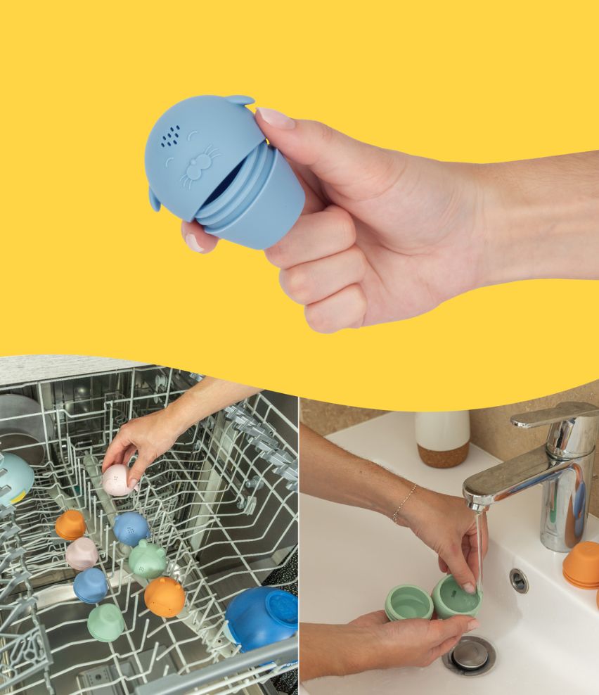 Lot de 4 aspergeurs de bain silicone