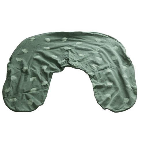 Coussin D'Allaitement Et De Grossesse En U – Housse 100% Coton, Remplissage Confortable, Multifonction (Ours Blanc Vert)